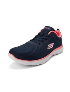 Skechers Women's Summits Lace-Up Sneaker – Mesh & Rubber, NVY/HTPNK