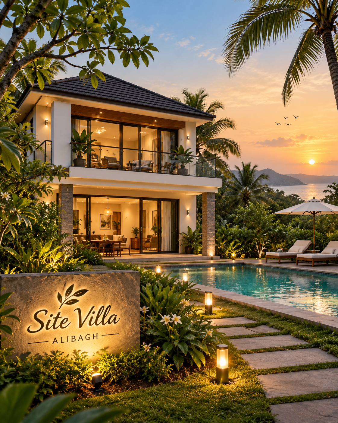 Site Villa Popup Form Image Villa and Nature Background